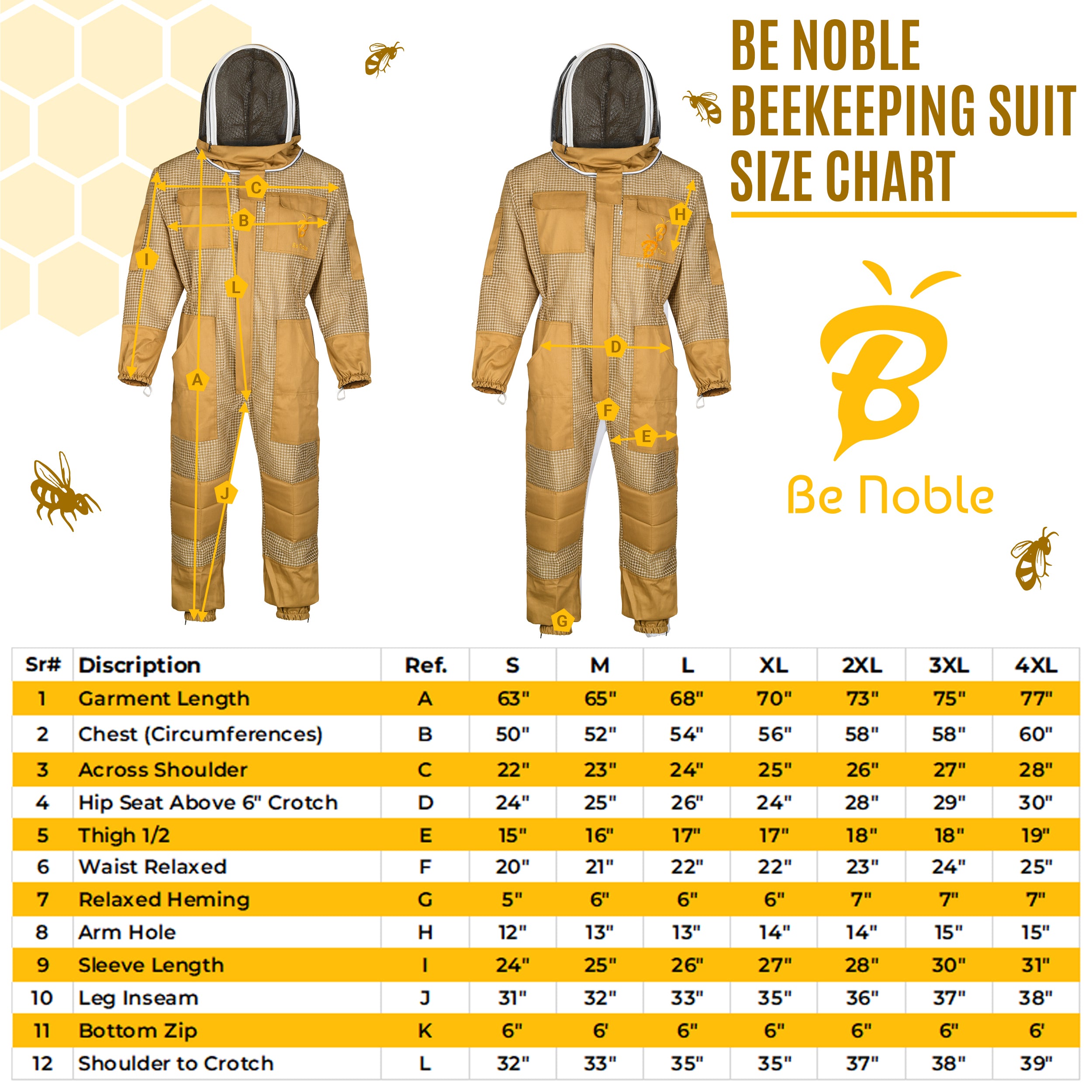 3 Layer Bee Suits Khaki with Two Veils for Men and Women – Anti-sting Ventilated Costumes with Gloves Set.