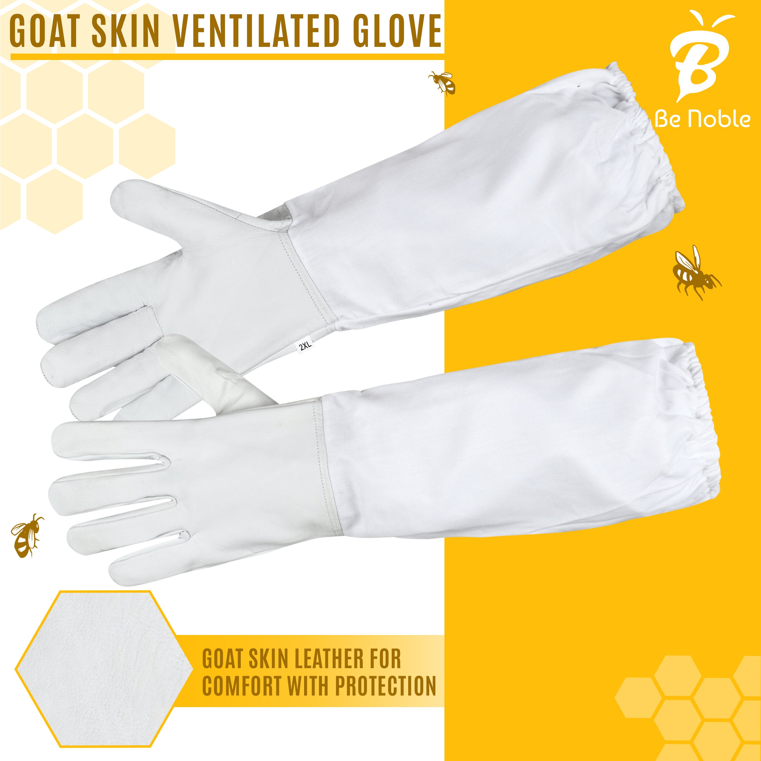 Be Noble White Bee Suits for Men and Women - Anti-sting Ventilated Cotton Beekeeper Costumes with Gloves Set.