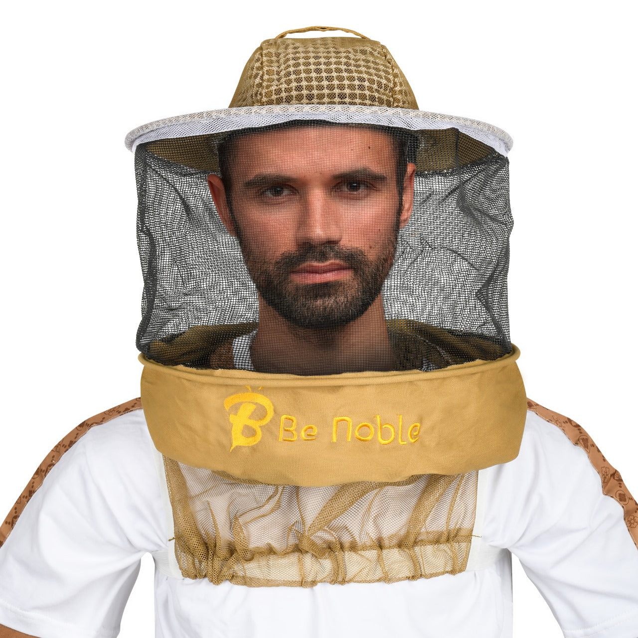 Three Layer Ventilated Beekeeping Veil in Round (Khaki)